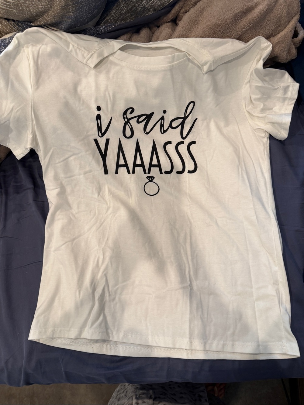 White womens Graphic Tee - "I Said YAAASSS"